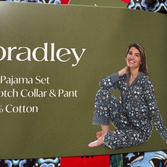 Vera Bradley Black and Blue Floral Pajama Set - Picture 3 of 4